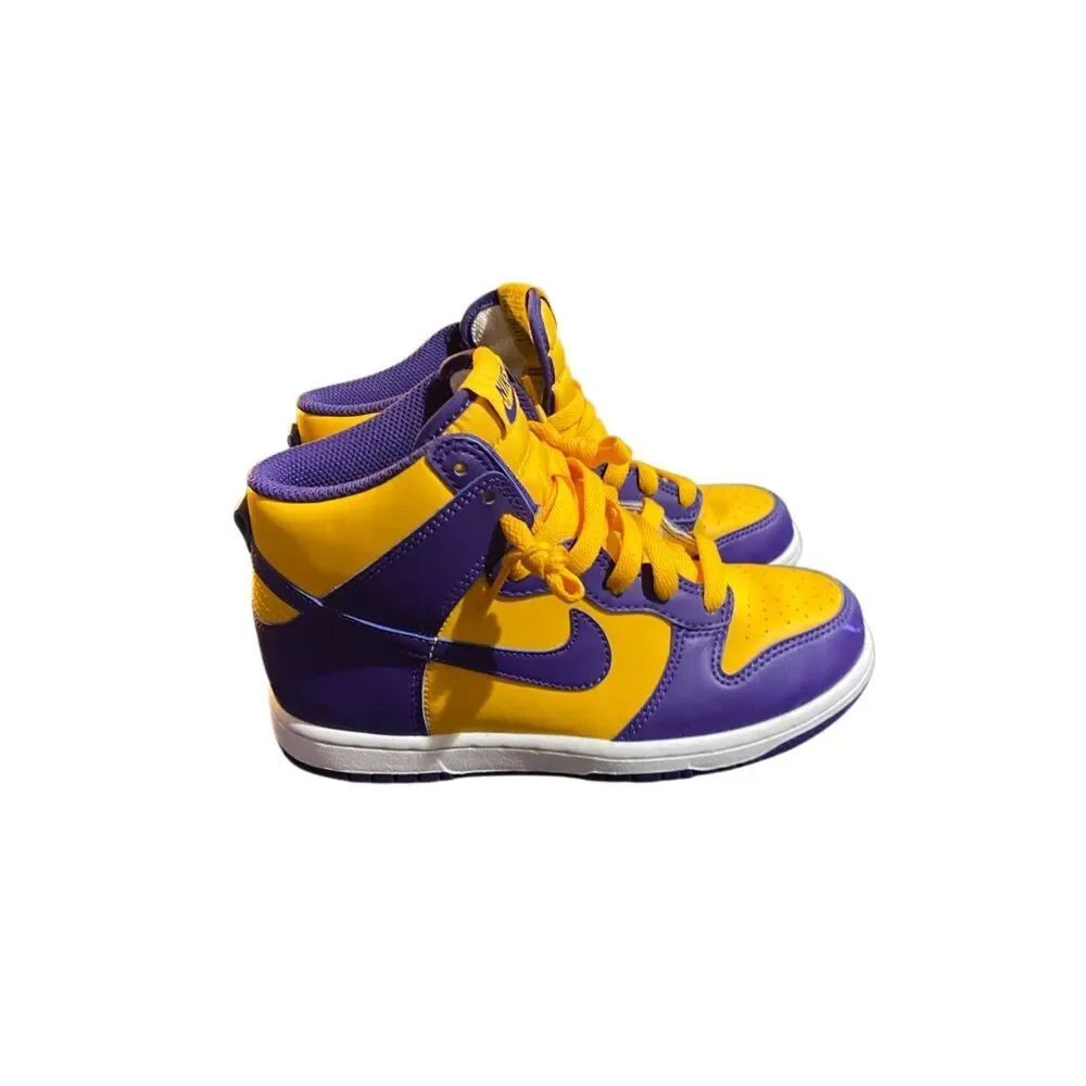 Nike dunk high Lakers court purple kids unisex sneakers 2Y